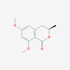 molecular formula C12H14O4 B098515 1H-2-苯并吡喃-1-酮，3,4-二氢-6,8-二甲氧基-3-甲基-，(3R)- CAS No. 15766-71-9