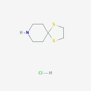 molecular formula C7H14ClNS2 B098517 1,4-Dithia-8-aza-spiro[4.5]decane hydrochloride CAS No. 17385-20-5