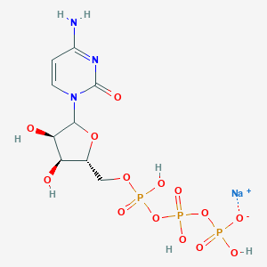 molecular formula C9H14N3Na2O14P3 B098529 胞苷 5'-(四氢三磷酸)，钠盐 CAS No. 18423-42-2
