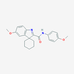 molecular formula C22H24N2O3 B098538 5'-methoxy-N-(4-methoxyphenyl)spiro[cyclohexane-1,3'-indole]-2'-carboxamide CAS No. 18391-97-4