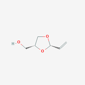 molecular formula C6H10O3 B098564 cis-2-Vinyl-1,3-dioxolane-4-methanol CAS No. 16081-26-8
