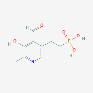 molecular formula C9H12NO5P B009863 [2-(4-Formyl-5-Hydroxy-6-Methylpyridin-3-Yl)ethyl]phosphonic Acid CAS No. 19730-75-7
