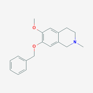 molecular formula C18H21NO2 B098857 Isoquinoline, 1,2,3,4-tetrahydro-6-methoxy-2-methyl-7-(phenylmethoxy)- CAS No. 15778-79-7