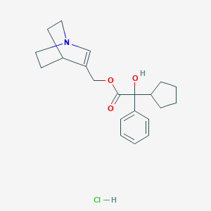 B009889 Mandelic acid, alpha-cyclopentyl-, (1-azabicyclo(2.2.2)oct-2-en-3-yl)methyl ester, hydrochloride CAS No. 101710-75-2