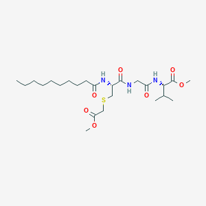 B009900 methyl (2S)-2-[[2-[[(2R)-2-(decanoylamino)-3-(2-methoxy-2-oxoethyl)sulfanylpropanoyl]amino]acetyl]amino]-3-methylbutanoate CAS No. 19729-27-2