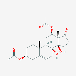 molecular formula C23H32O7 B099157 14beta-Androst-5-en-17-one, 3beta,8,12beta,14-tetrahydroxy-, 3,12-diacetate CAS No. 18607-75-5