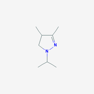 molecular formula C8H16N2 B099160 2-Pyrazoline, 1-isopropyl-3,4-dimethyl- CAS No. 17911-98-7