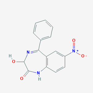 molecular formula C15H11N3O4 B099178 2H-1,4-Benzodiazepin-2-one, 1,3-dihydro-3-hydroxy-7-nitro-5-phenyl- CAS No. 16442-74-3