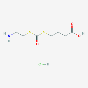 molecular formula C7H14ClNO3S2 B099179 Carbonic acid, dithio-, S-(2-aminoethyl) ester, S-ester with 4-mercaptobutyric acid, hydrochloride CAS No. 19213-25-3