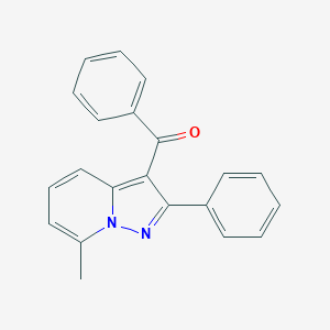 molecular formula C21H16N2O B099196 (7-Methyl-2-phenylpyrazolo[1,5-a]pyridin-3-yl)phenyl ketone CAS No. 17408-40-1