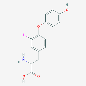molecular formula C15H14INO4 B099246 2-Amino-3-(4-(4-hydroxyphenoxy)-3-iodophenyl)propanoic acid CAS No. 16170-92-6