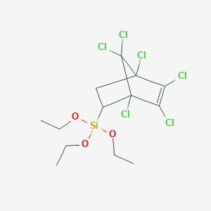 molecular formula C13H18Cl6O3Si B099406 Silane, triethoxy(1,4,5,6,7,7-hexachlorobicyclo[2.2.1]hept-5-en-2-yl)- CAS No. 18052-83-0