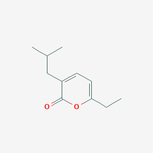 molecular formula C11H16O2 B099563 2H-吡喃-2-酮，6-乙基-3-(2-甲基丙基)- CAS No. 17654-99-8