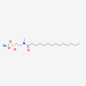 molecular formula C17H34NNaO4S B099626 乙磺酸，2-[甲基(1-氧代十四烷基)氨基]，钠盐 CAS No. 18469-44-8