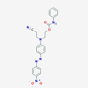 molecular formula C24H22N6O4 B099806 Propanenitrile, 3-[[4-[(4-nitrophenyl)azo]phenyl][2-[[(phenylamino)carbonyl]oxy]ethyl]amino]- CAS No. 15958-27-7