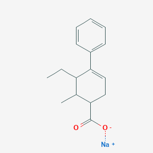 molecular formula C16H19NaO2 B099935 3-Ethyl-2-methyl-4-phenyl-4-cyclohexenecarboxylic acid sodium salt CAS No. 16550-39-3