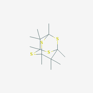 molecular formula C14H24S4 B099966 2,4,6,8-Tetrathiaadamantane, 1,3,5,7,9,9,10,10-octamethyl- CAS No. 17749-62-1